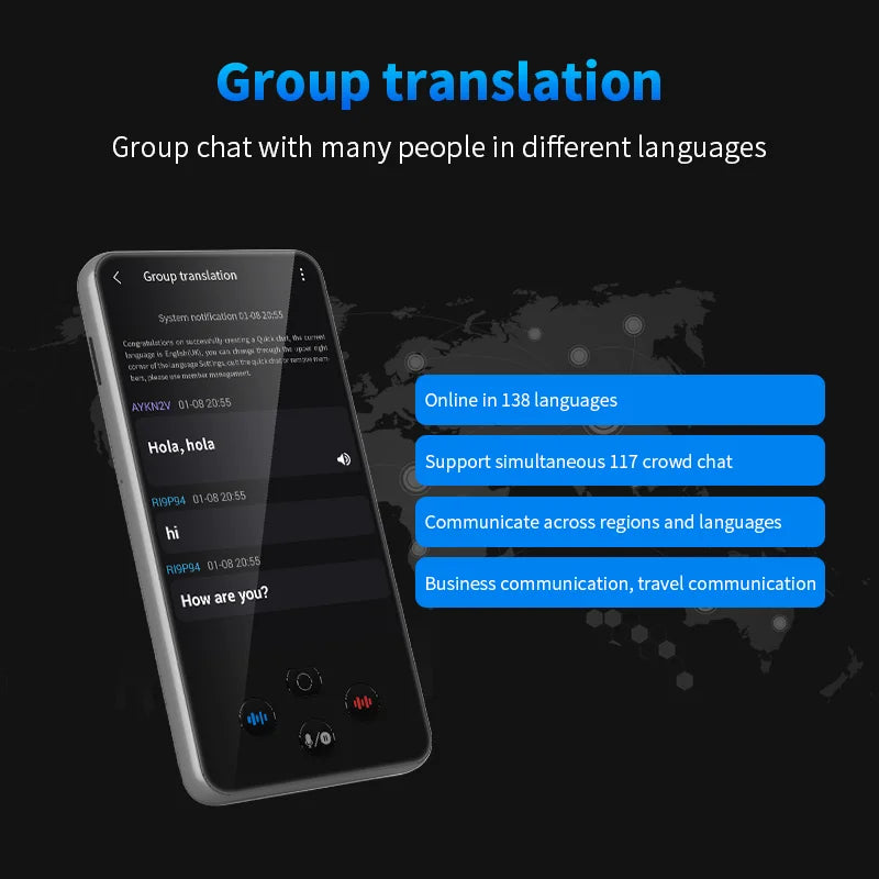 Traductor de idiomas IA S85 PRO con ChatGPT 130 Idiomas en tiempo real